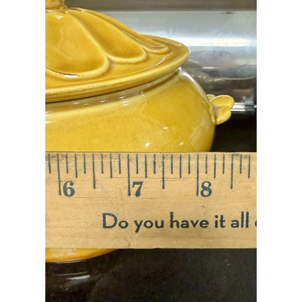 Vintage USA Pottery 620 Casserole w/ Lid, Mustard Tureen Compote Bowl Dish